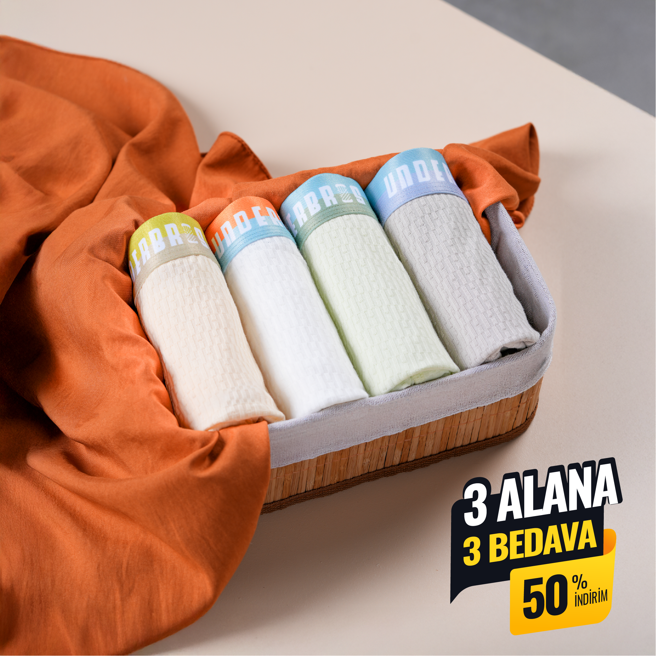 Underbros Antibakteriyel Nefes Alabilir Erkek Boxer